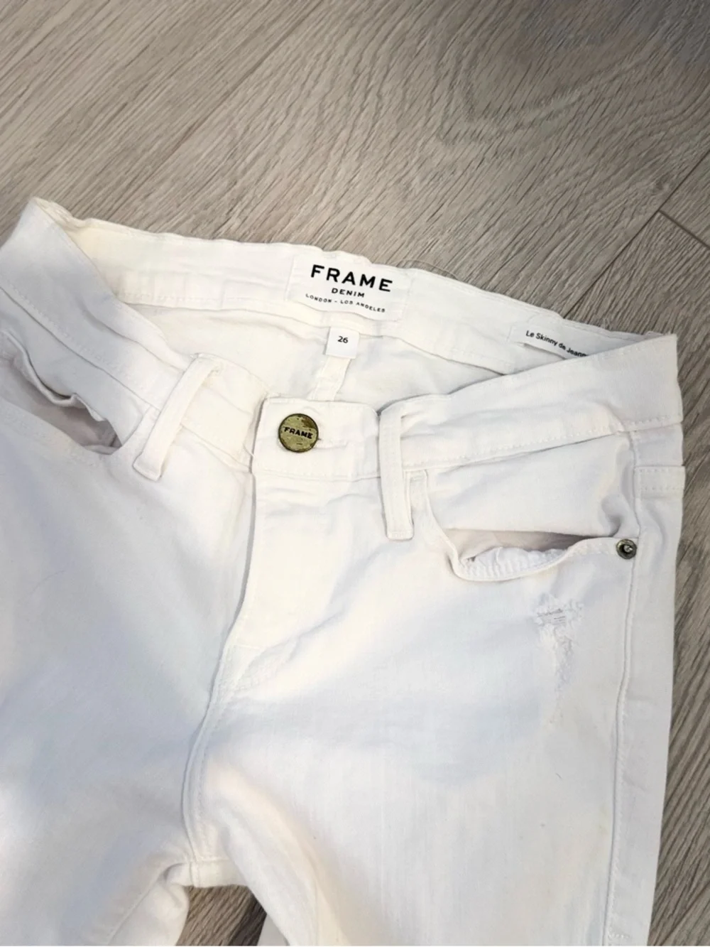 Frame Denim White Ripped Skinny Jeans - Picture 2 of 8